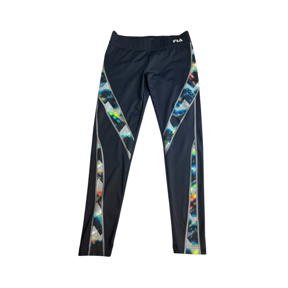 Women's Fila Sport Running Leggings Multicolor Black Size Medium 28" Inseam
